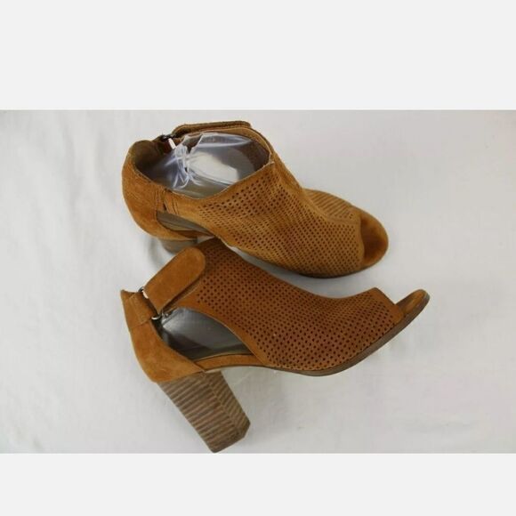 Marc Fisher Demika Perforated Cognac Suede Womens - Picture 2 of 6